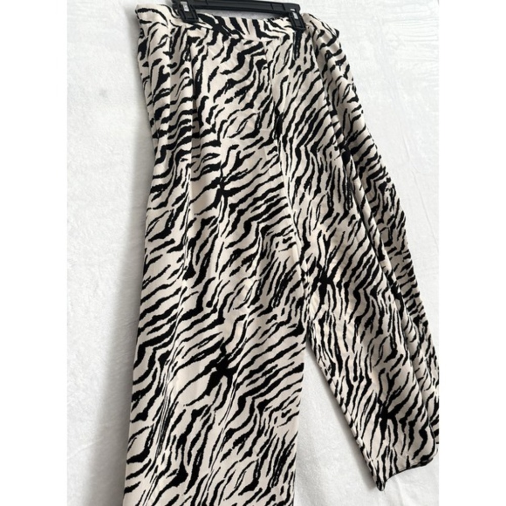 NWT New Look Zebra Print Wide Leg Cropped Pants  Wide Leg‎ Women's Size UK 16